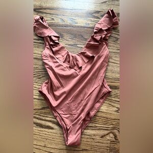Eberjey Light-Rust Ruffle Swimsuit